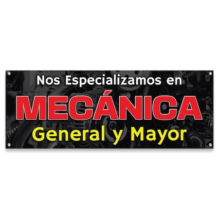 Signmission Mecanica General Y Mayor Banner Concession Stand Food Truck Single Sided B-30104